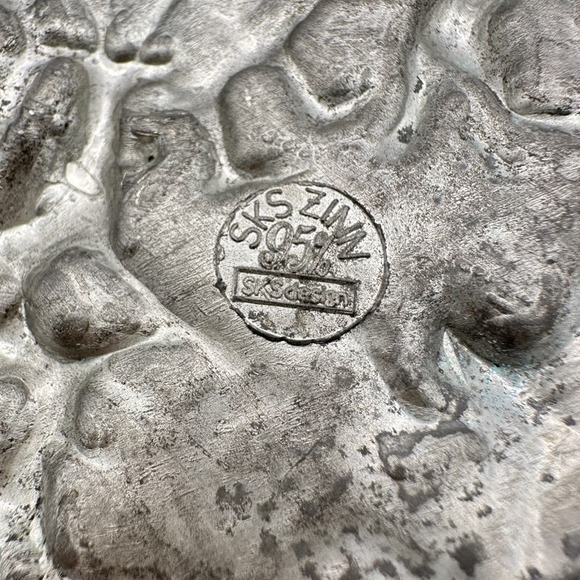 Antique SKS Zinn Hanging Plate 95% Pewter Rare Germany Farming Sheppard Scene - Picture 9 of 13